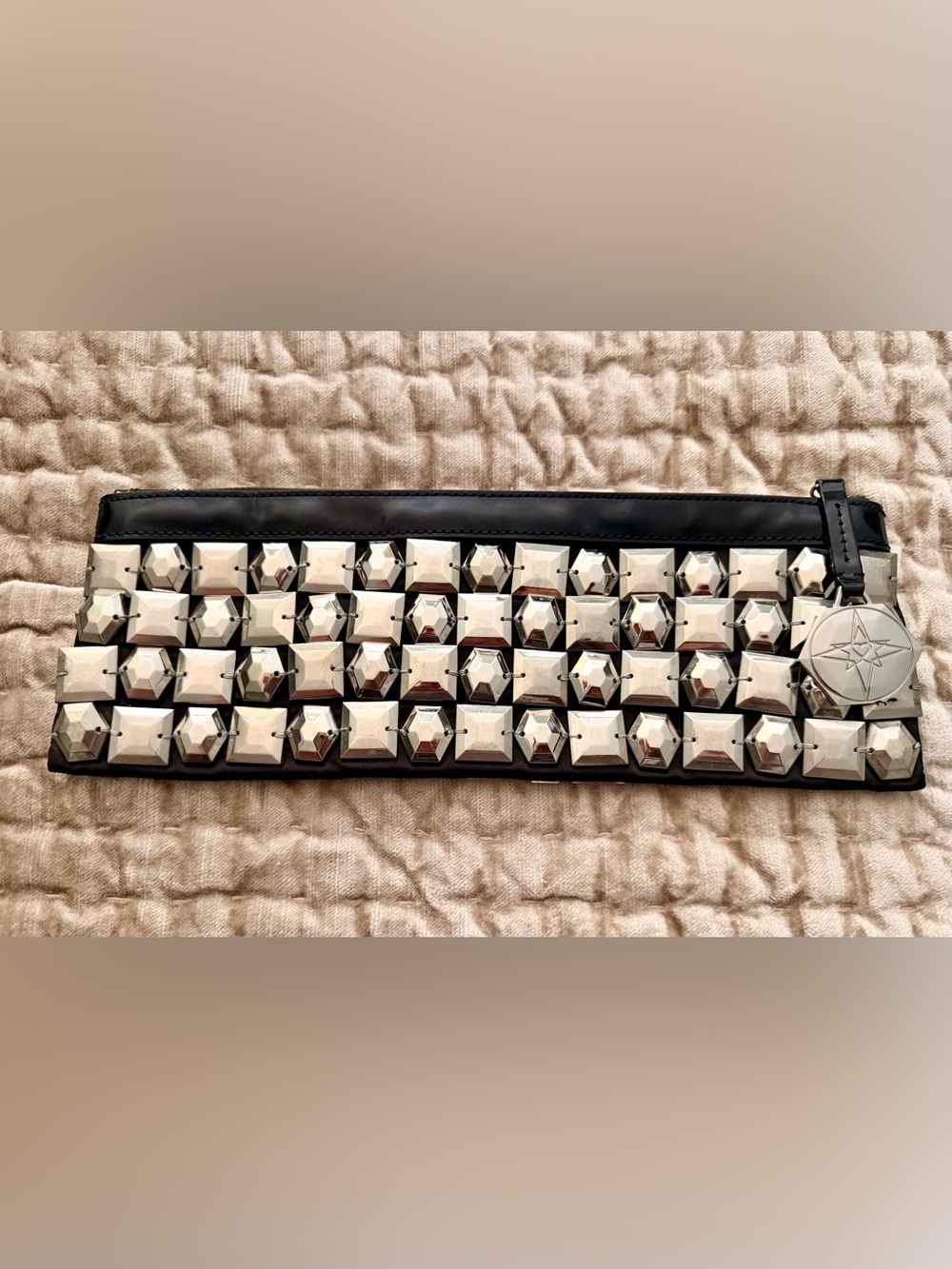 Paula Abdul Forever Your Girl Silver Studded Clutch
